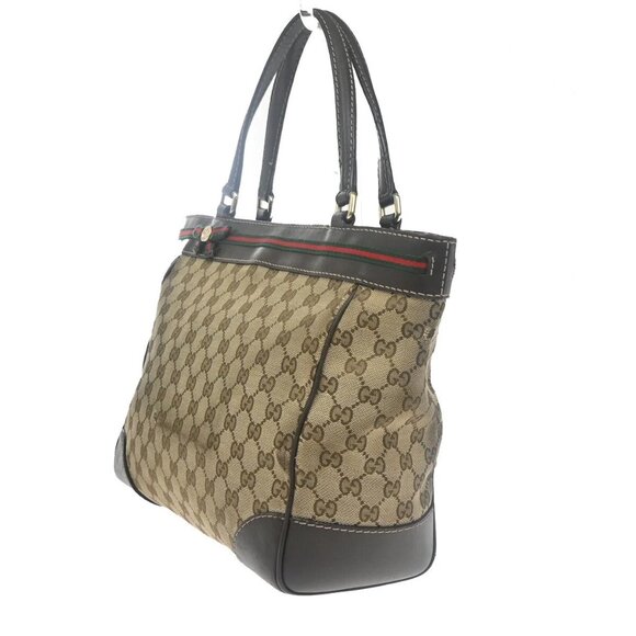 GUCCI GG Pattern Sherry Shoulder Tote Bag Canvas Leather Brown Italy 02EE983 - Picture 2 of 16